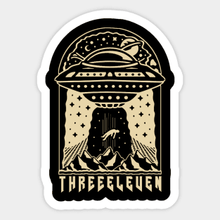 Retro Space Three Eleven Sticker